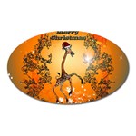 Funny, Cute Christmas Giraffe Oval Magnet