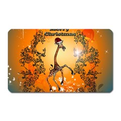 Funny, Cute Christmas Giraffe Magnet (rectangular) by FantasyWorld7