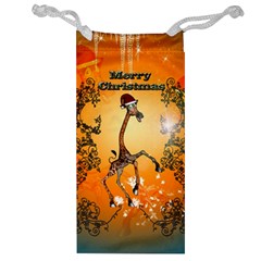 Funny, Cute Christmas Giraffe Jewelry Bags by FantasyWorld7