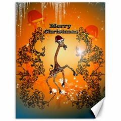 Funny, Cute Christmas Giraffe Canvas 12  X 16   by FantasyWorld7