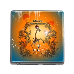 Funny, Cute Christmas Giraffe Memory Card Reader (square) by FantasyWorld7