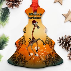 Funny, Cute Christmas Giraffe Christmas Tree Ornament (2 Sides)