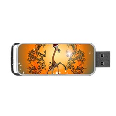 Funny, Cute Christmas Giraffe Portable Usb Flash (two Sides) by FantasyWorld7