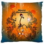 Funny, Cute Christmas Giraffe Large Flano Cushion Cases (One Side)  Front