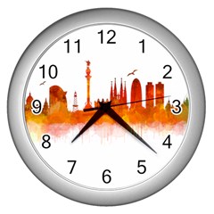 Barcelona 02 Wall Clocks (silver) 