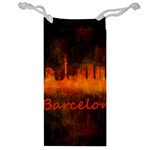 Barcelona City Dark Watercolor Skyline Jewelry Bags Front