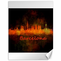 Barcelona City Dark Watercolor Skyline Canvas 36  X 48   by hqphoto