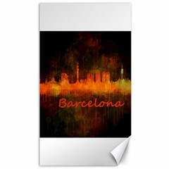 Barcelona City Dark Watercolor Skyline Canvas 40  X 72   by hqphoto