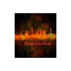 Barcelona City Dark Watercolor Skyline Shower Curtain 48  X 72  (small) 