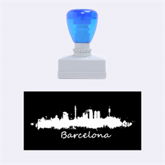 Barcelona City Dark Watercolor Skyline Rubber Stamps (medium)  by hqphoto