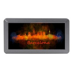 Barcelona City Dark Watercolor Skyline Memory Card Reader (mini) by hqphoto