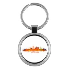 Barcelona City Art Key Chains (round)  by hqphoto