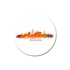 Barcelona City Art Magnet 3  (round)