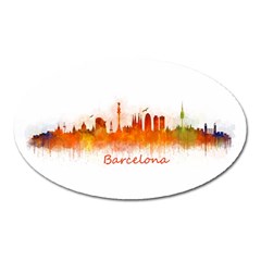 Barcelona City Art Oval Magnet by hqphoto