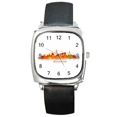 Barcelona City Art Square Metal Watches by hqphoto