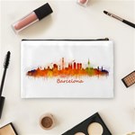 Barcelona City Art Cosmetic Bag (Medium)  Back