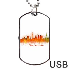 Barcelona City Art Dog Tag Usb Flash (two Sides)  by hqphoto