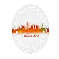 Barcelona City Art Oval Filigree Ornament (2-side) 