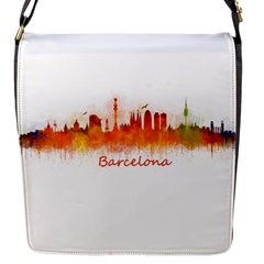 Barcelona City Art Flap Messenger Bag (s)