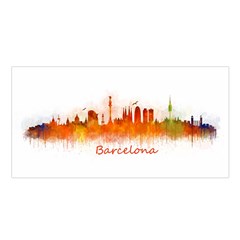 Barcelona City Art Satin Shawl by hqphoto