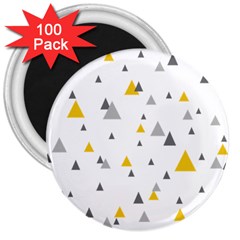 Pastel Random Triangles Modern Pattern 3  Magnets (100 Pack) by Dushan