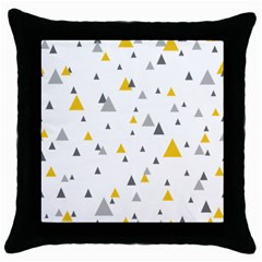 Pastel Random Triangles Modern Pattern Throw Pillow Cases (black) by Dushan