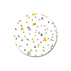 Pastel Random Triangles Modern Pattern Magnet 3  (round) by Dushan