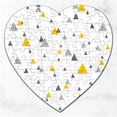 Pastel Random Triangles Modern Pattern Jigsaw Puzzle (heart) by Dushan