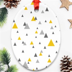 Pastel Random Triangles Modern Pattern Oval Ornament (two Sides)