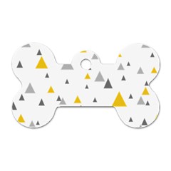 Pastel Random Triangles Modern Pattern Dog Tag Bone (two Sides) by Dushan