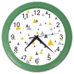 Pastel Random Triangles Modern Pattern Color Wall Clocks Front