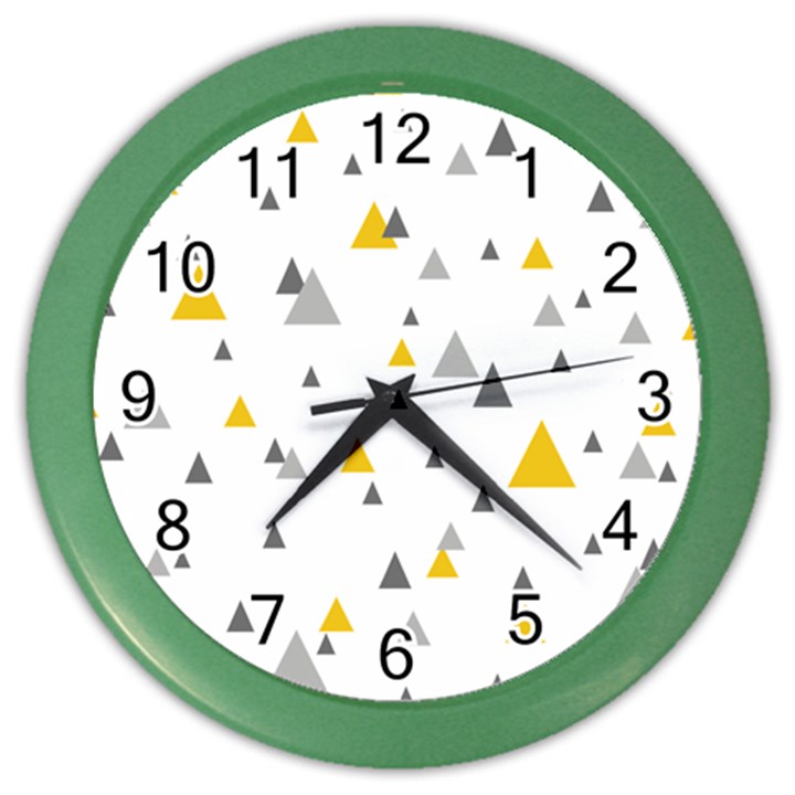 Pastel Random Triangles Modern Pattern Color Wall Clocks