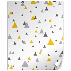 Pastel Random Triangles Modern Pattern Canvas 11  X 14   by Dushan