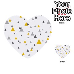 Pastel Random Triangles Modern Pattern Multi-purpose Cards (heart)  by Dushan