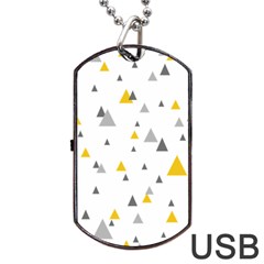 Pastel Random Triangles Modern Pattern Dog Tag Usb Flash (two Sides)  by Dushan