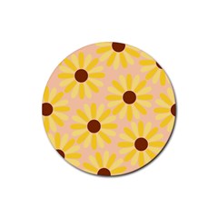 Sunflowers Everywhere Rubber Coaster (round)  by CraftyLittleNodes