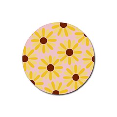 Sunflower Rubber Round Coaster (4 Pack)  by CraftyLittleNodes