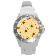 Sunflower Round Plastic Sport Watch (l) by CraftyLittleNodes