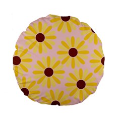 Sunflower Standard 15  Premium Flano Round Cushions by CraftyLittleNodes