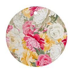 Colorful Floral Collage Ornament (round)  by Dushan