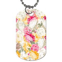 Colorful Floral Collage Dog Tag (one Side)