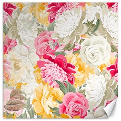 Colorful Floral Collage Canvas 16  X 16   by Dushan