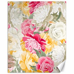 Colorful Floral Collage Canvas 16  X 20  