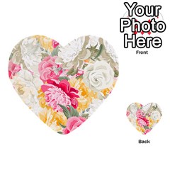 Colorful Floral Collage Multi-purpose Cards (heart)  by Dushan