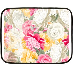 Colorful Floral Collage Double Sided Fleece Blanket (mini)  by Dushan