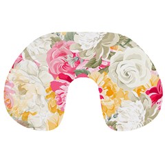 Colorful Floral Collage Travel Neck Pillows by Dushan