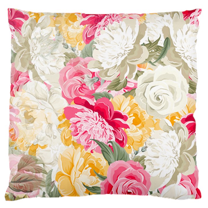 Colorful Floral Collage Standard Flano Cushion Cases (One Side) 