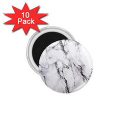 White Marble Stone Print 1 75  Magnets (10 Pack)  by Dushan