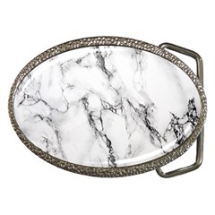 White Marble Stone Print Belt Buckles