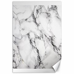 White Marble Stone Print Canvas 12  X 18   by Dushan